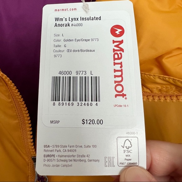 Marmot Lynx Insulated Anorak in Womens Size Large - Picture 3 of 3
